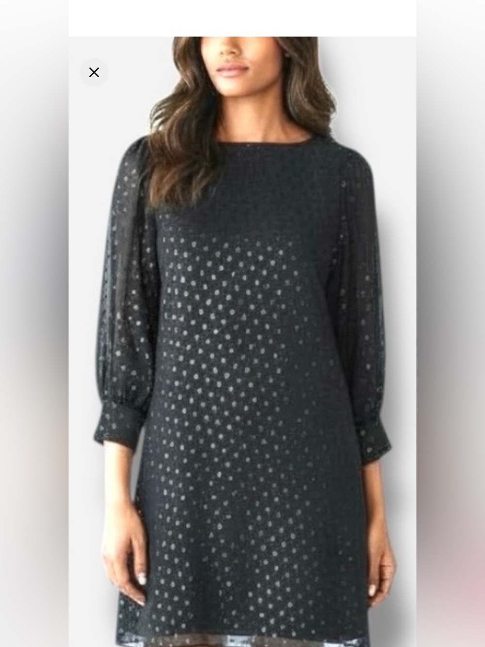 Lilly Pulitzer Black Sheer Polka Dot Long Sleeve Dress